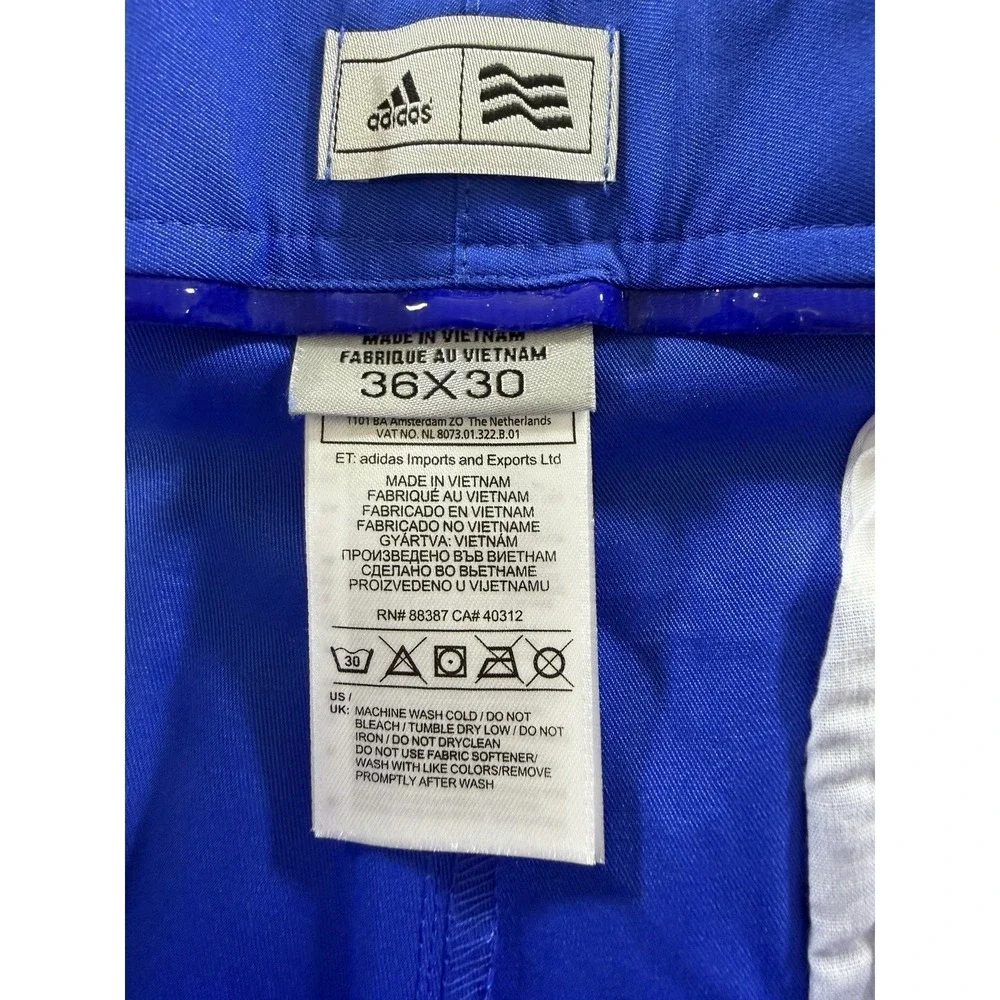 Adidas Golf Pants Men's 36x30 Blue Performance Stretch Flat Front Chino